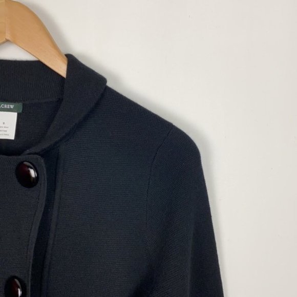 J.Crew S Coat Cardigan Black Merino Wool Vintage - Picture 6 of 13
